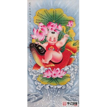萧红老师新品人物画《连年有余，福在其中》