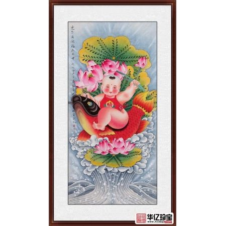 萧红老师新品人物画《连年有余，福在其中》