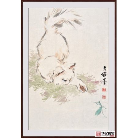 国画家王文强动物画国画猫系列《小猫》