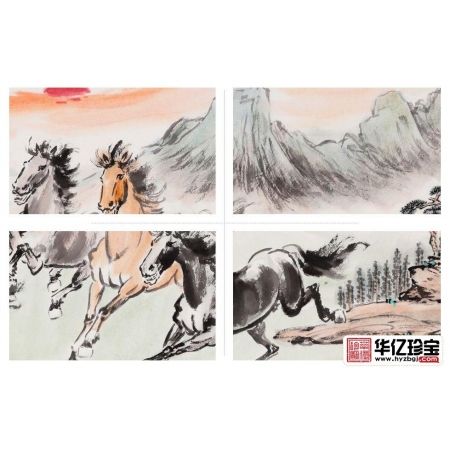 办公室经典挂画 道贤精品动物画八骏图《春风得意马蹄疾》