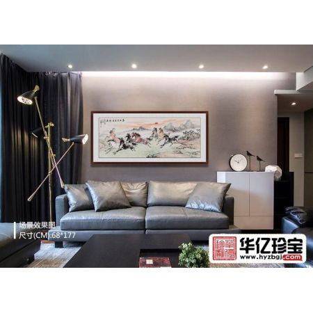 办公室经典挂画 道贤精品动物画八骏图《春风得意马蹄疾》