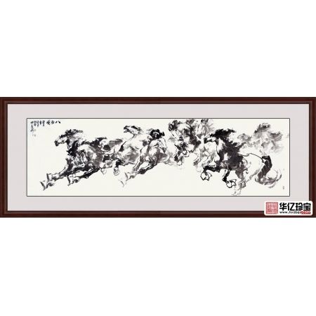 办公室挂画 路向前七尺对开动物画八骏图系列《八骏图一》