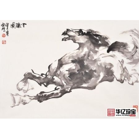 国画马 陈云鹏动物画骏马图作品《令骧图》