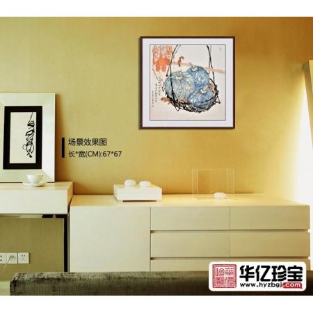 餐厅装饰画 羽墨动物画 小松鼠《只因野性干藜藿，ZUI爱山蔬带水云》