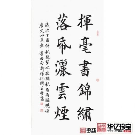 实力派书法家王雪阳楷书书法《挥毫书锦绣 落纸洒云烟》