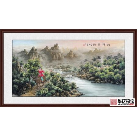 央视全球首届藏宝投资十佳画家徐国维作品《山村晨趣》