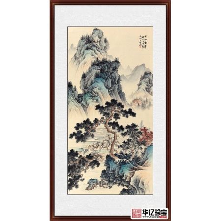 仿古装饰用画 王宁新品山水画作品《溪山叠翠》