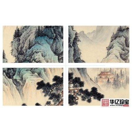 仿古装饰用画 王宁新品山水画作品《溪山叠翠》