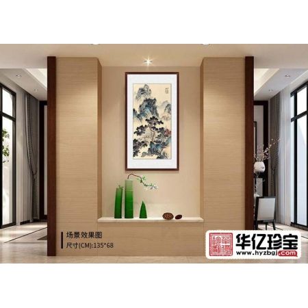 仿古装饰用画 王宁新品山水画作品《溪山叠翠》