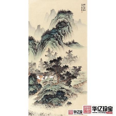 王宁新品力作四尺竖幅仿古国画《青山雅居》