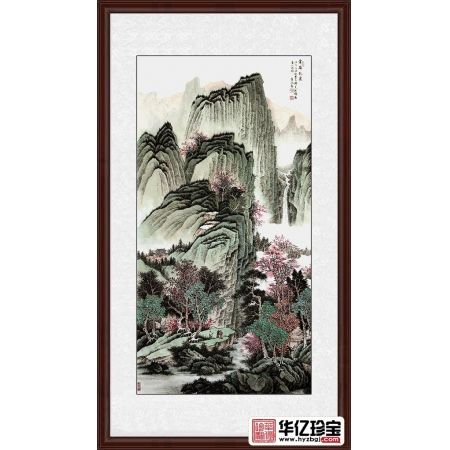 许吉尔ZUI新力作四尺竖幅仿古山水画《云岭飞泉》