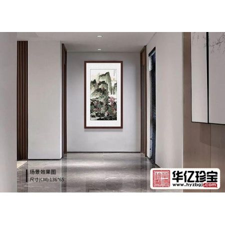 许吉尔ZUI新力作四尺竖幅仿古山水画《云岭飞泉》