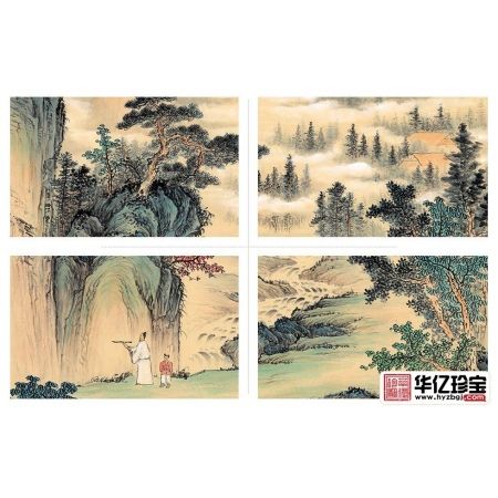 王宁竖幅四尺仿古精品画《祥云绕家山》