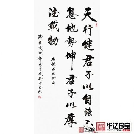 周易名言 李文志四尺竖幅书法《天行健》