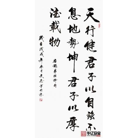 周易名言 李文志四尺竖幅书法《天行健》