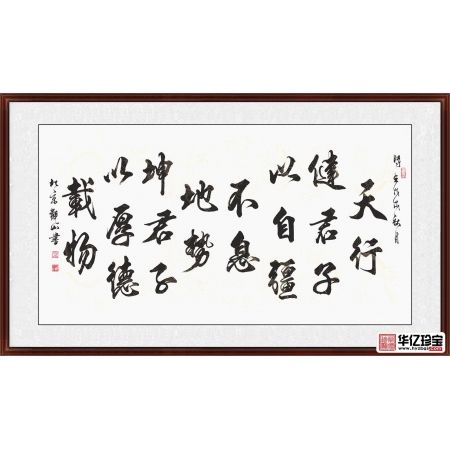 易经名言 观山行书书法《天行健》