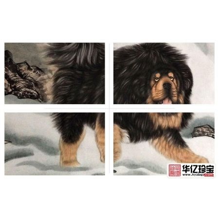 肖亚威四尺横幅动物画藏獒《雪域雄风》