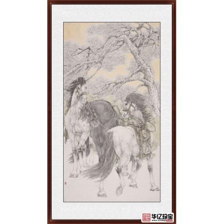 事业运装饰画 陈云鹏六尺竖幅动物画 骏马图《穷款》