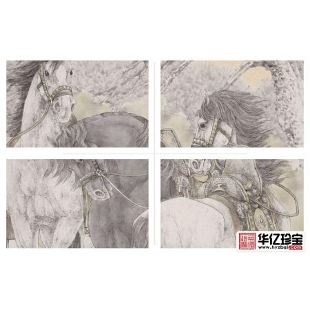 事业运装饰画 陈云鹏六尺竖幅动物画 骏马图《穷款》