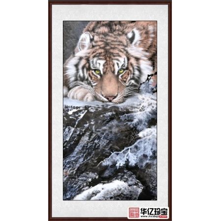 镇宅祈福 吉林美协曲展四尺竖幅国画虎《威震山河》