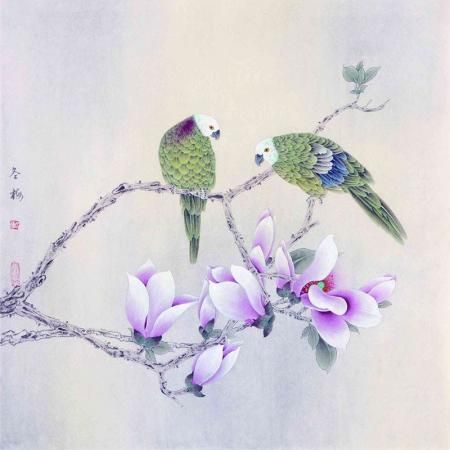 吴冬梅花鸟画作品