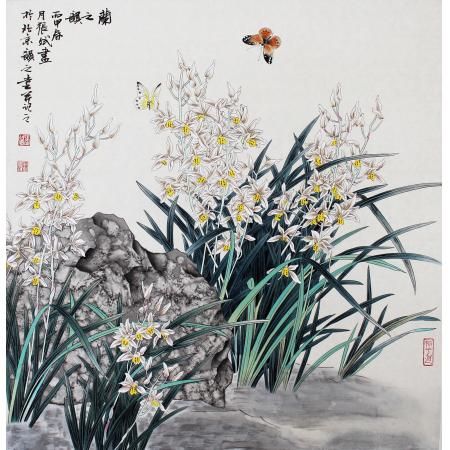 张斌《兰之韵》花鸟画