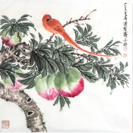 陆志芳 《芙蓉》水墨画画作(画家,水墨画,作者亲制) 