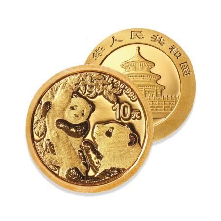 2021年熊猫金银纪念币   1g圆形金质纪念币