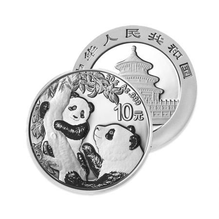 2021年熊猫金银纪念币   30克圆形银质纪念币