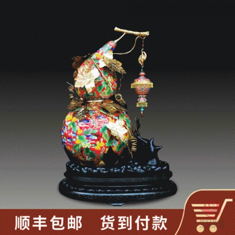 张同禄 景泰蓝《宫灯葫芦》红