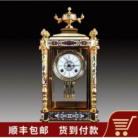 米振雄 景泰蓝《錾铜珐琅嵌玉四明钟》