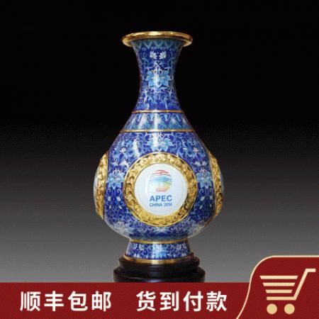 郭鸣《四海升平》景泰蓝赏瓶