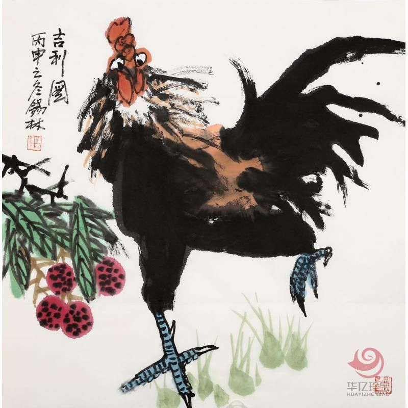 潘锡林《吉利图》68×68cm