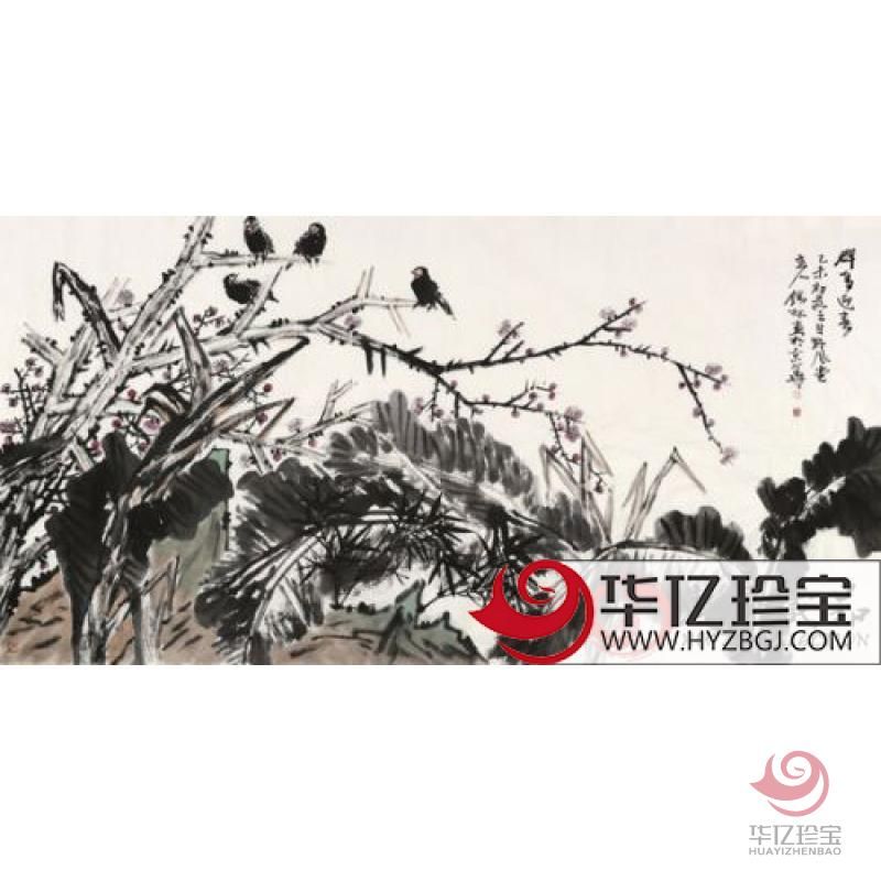 潘锡林<群鸟迎春>（248x129cm)