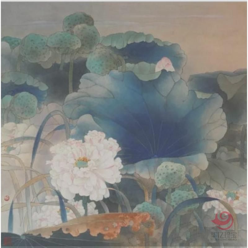 贾广健《白藕花》66×66cm