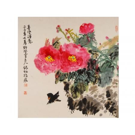 潘锡林《春风得意》68×68cm