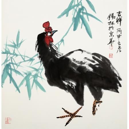 潘锡林《吉祥》68×68cm