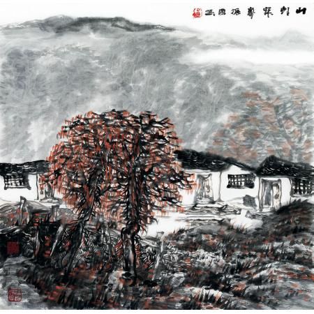 程振国《山村寂寥》68×68cm