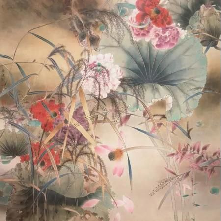 贾广健《秋来犹有残花艳》90×90cm