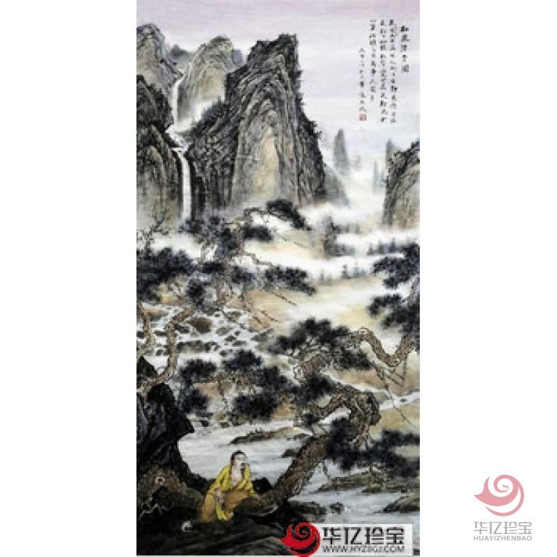 张天成新品创作四尺竖幅国画《松泉清音图》