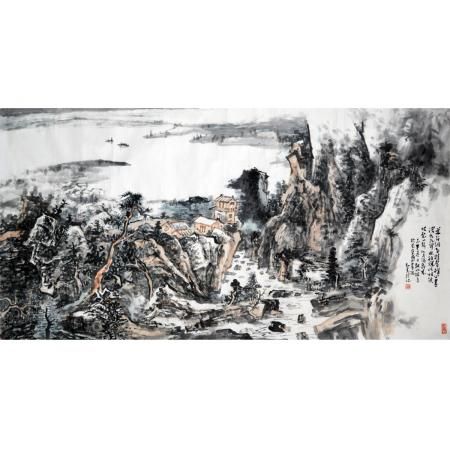 李弘夫《山水画》136×68cm