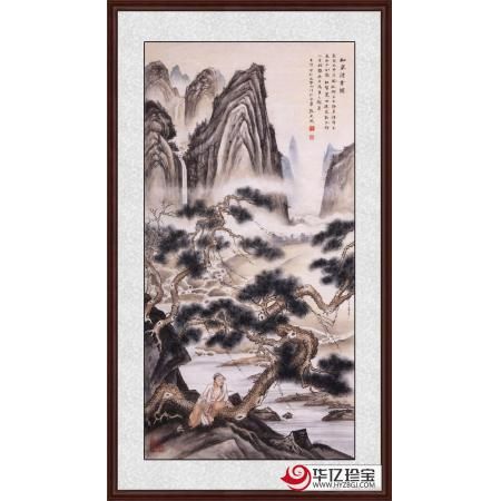 张天成六尺竖幅山水画作品《松泉清音图》