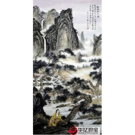 张天成新品创作四尺竖幅国画《松泉清音图》