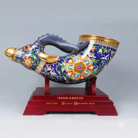 《富贵恒通》 景泰蓝兽首杯    八大博物馆馆藏    张同禄大师创作