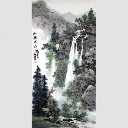 李福安《山高水长》山川瀑布源远流长