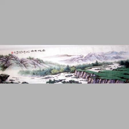 李福安《西域风情》大师作品，祖国山川河流气势磅礴