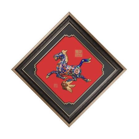 张同禄《前程万里》浮雕景泰蓝