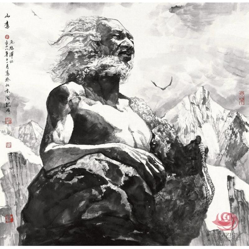 中G当代实力名家--尼玛泽仁《山鹰》大师作品