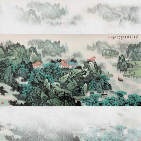 中国江南雪流派创始人  王石帆8平尺作品《春色山居图》