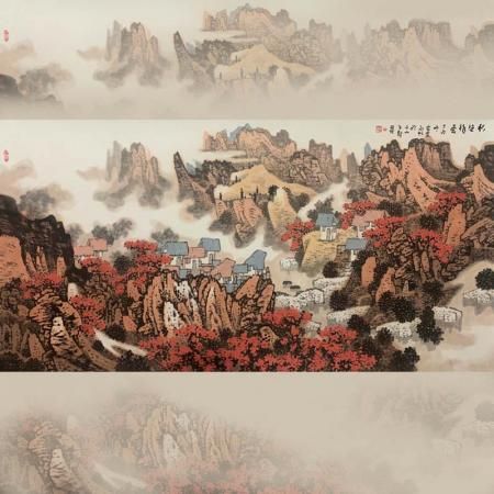 中国江南雪流派创始人  王石帆8平尺作品《秋色祥云》